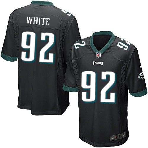 Men's Game Reggie White Nike Jersey Black Alternate - #92 NFL Philadelphia Eagles